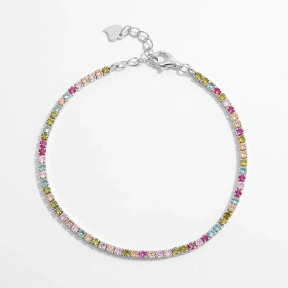 Inlaid Zircon 925 Sterling Silver Bracelet
