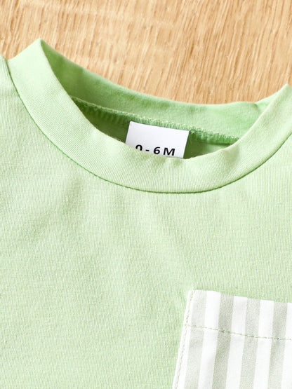 Children's Striped Pocket Tee and Shorts Set