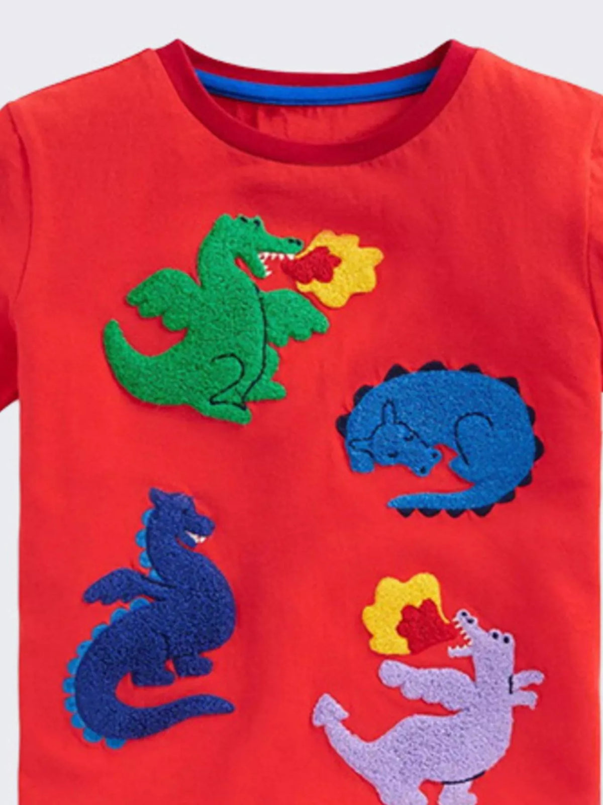Children's Dinosaur Applique Short Sleeve T-Shirt