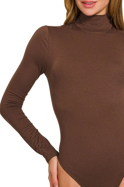 Zenana Mock Neck Long Sleeve Bodysuit