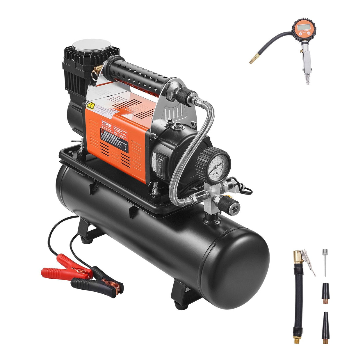 Heavy Duty Air Compressor & 6L Tank 6.35CFM Portable Tire Inflator 150PSI