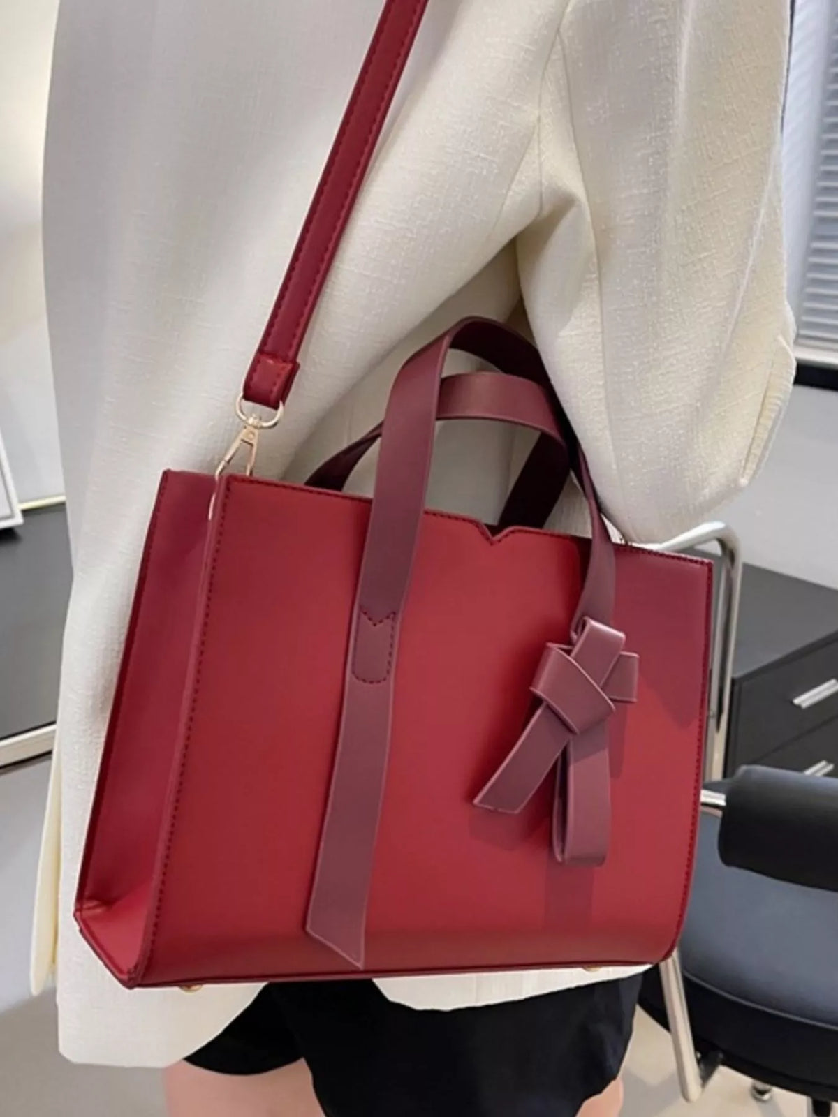 Faux Leather Tote Bag