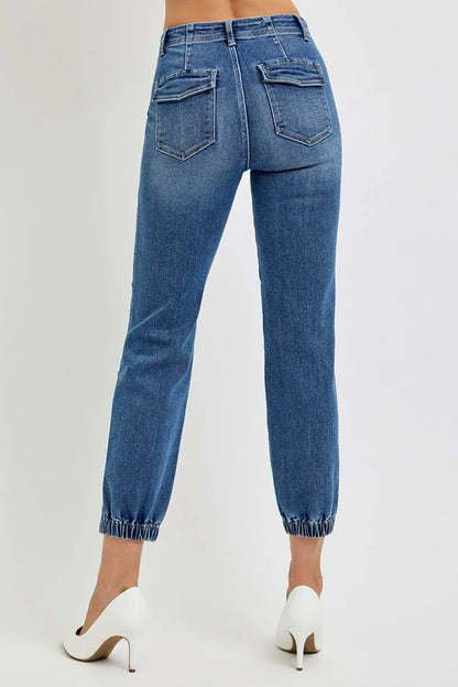 RISEN Full Size High Rise Ankle Jogger Jeans