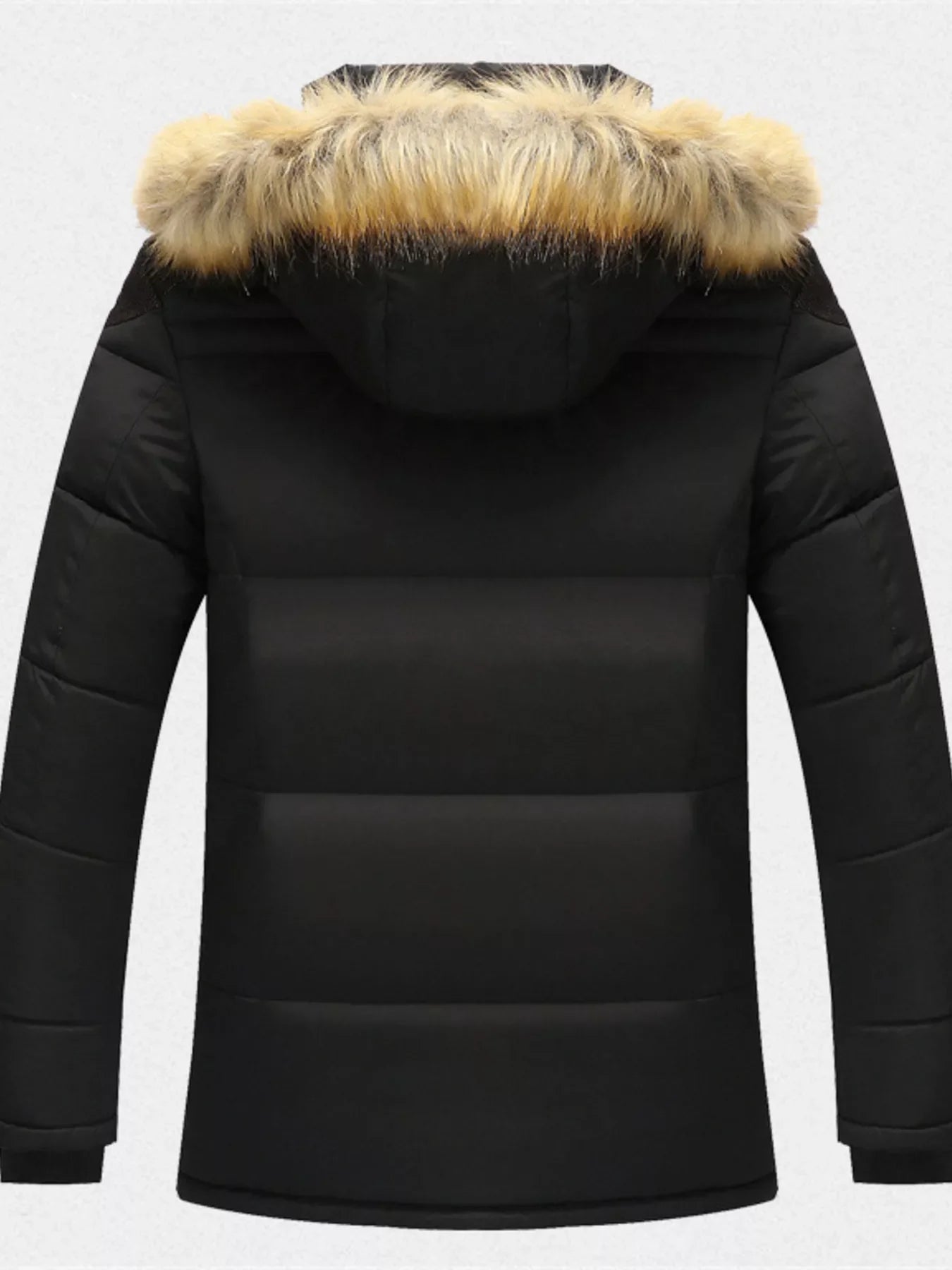 Men's Plus Size Fur Hooded Winter Parka Jacket