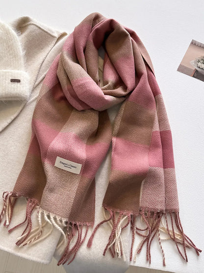 Plaid Fringe Scarf