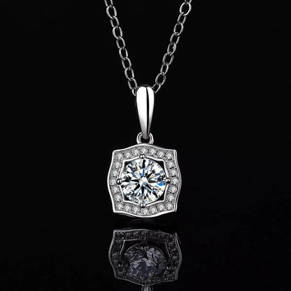 1 Carat Moissanite 925 Sterling Silver Necklace