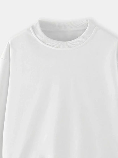 Children's Casual Solid Color Crew Neck Sweatshirt