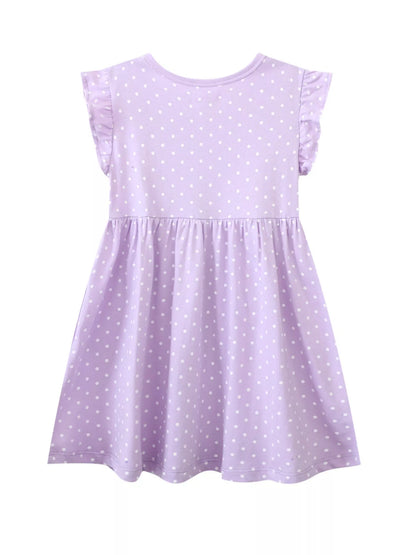 Children's Unicorn Embroidered Polka Dot Dress