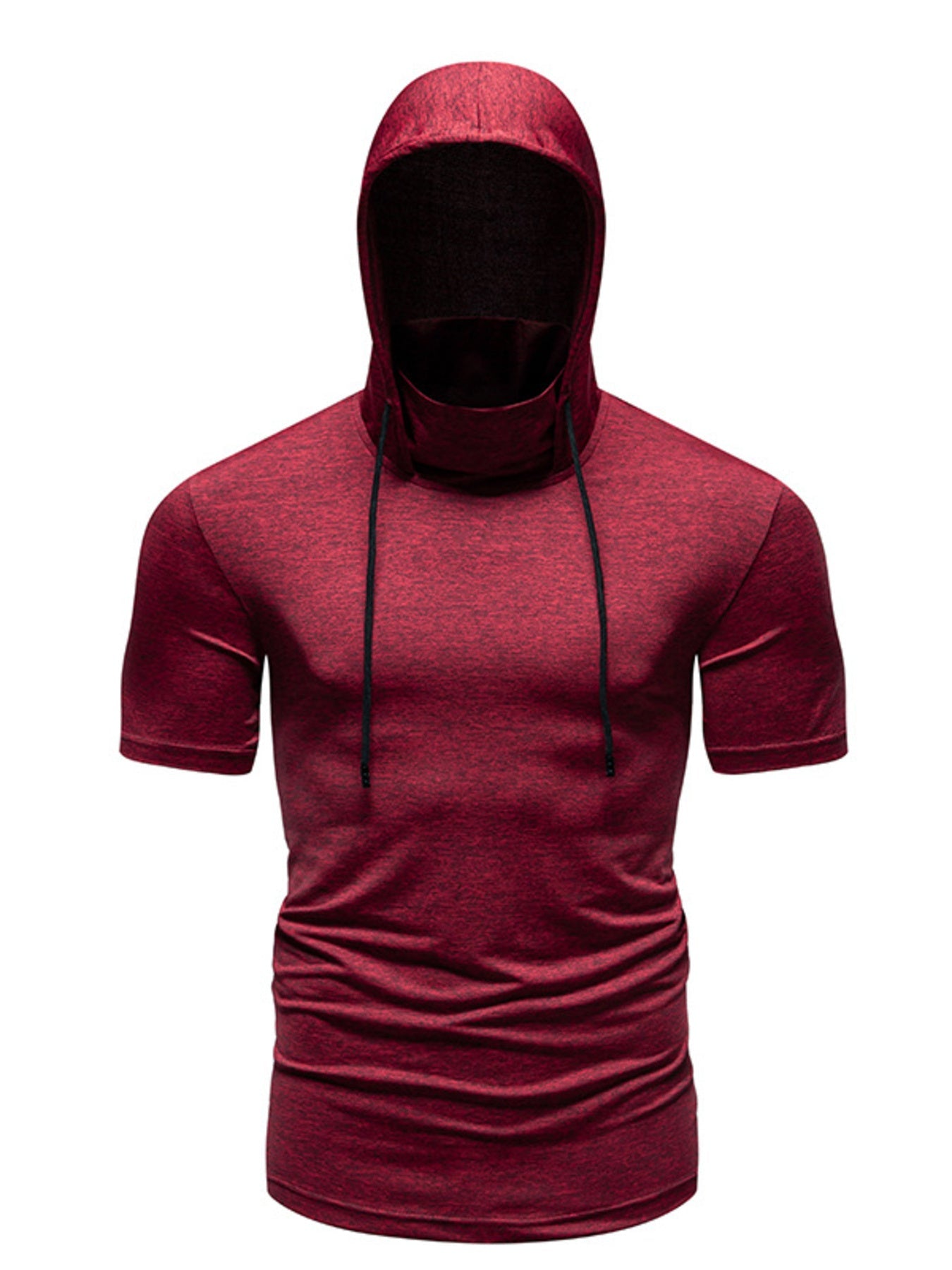 Men's Heathered Short Sleeve Hooded T-Shirt