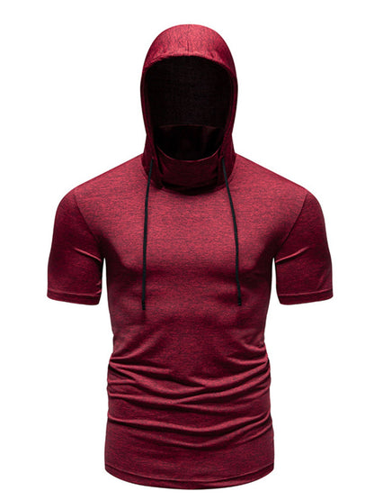 Men's Heathered Short Sleeve Hooded T-Shirt