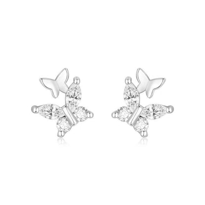 925 Sterling Silver Butterfly Stud Earrings