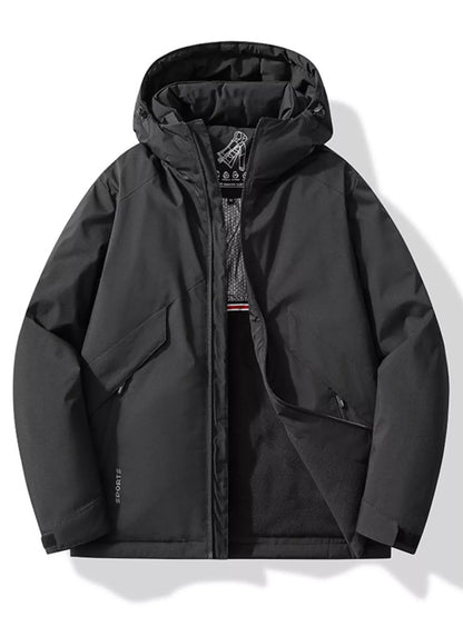 Men's Plus Size Zip Up Hooded Windproof Jacket