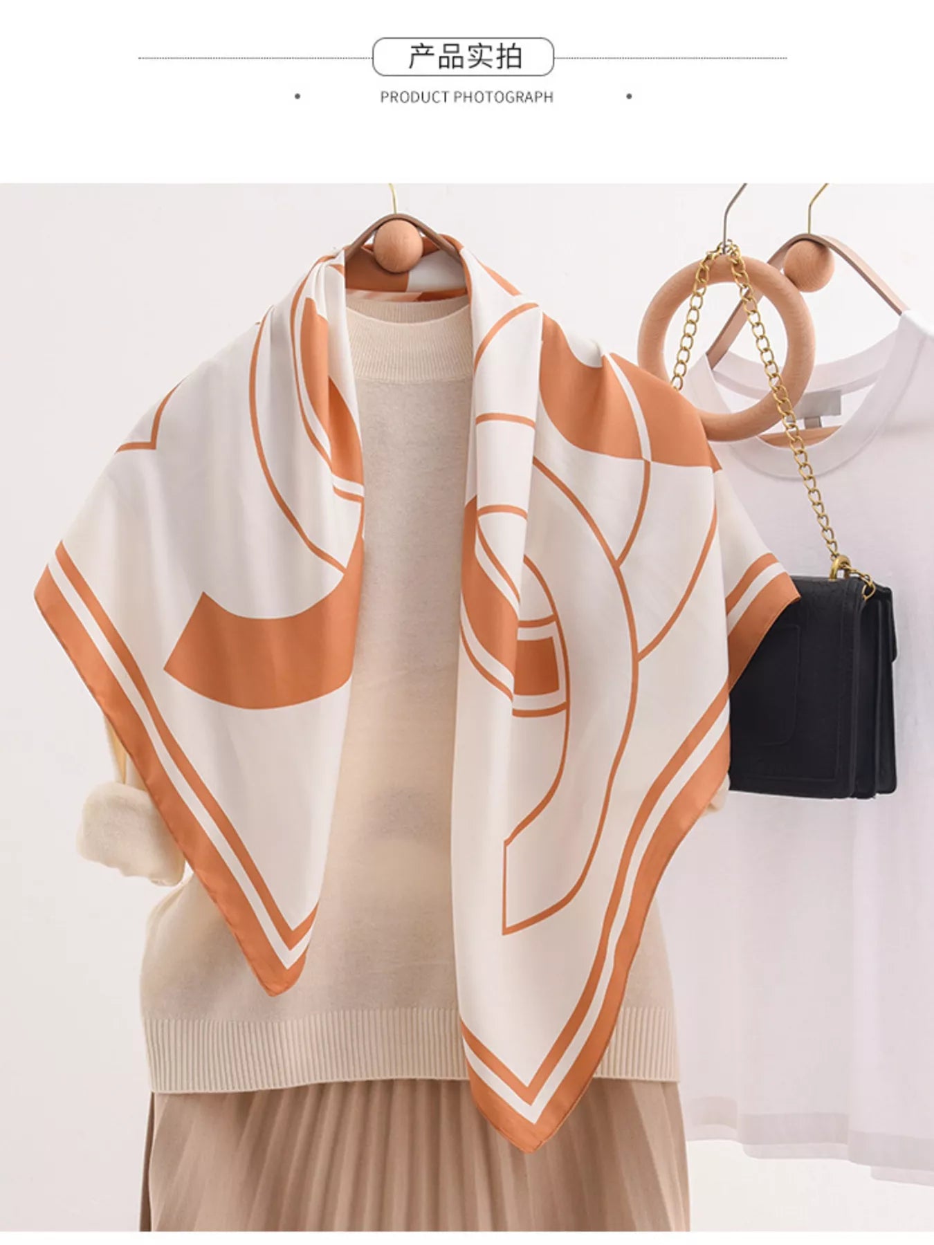 Square Flower Silk Scarf