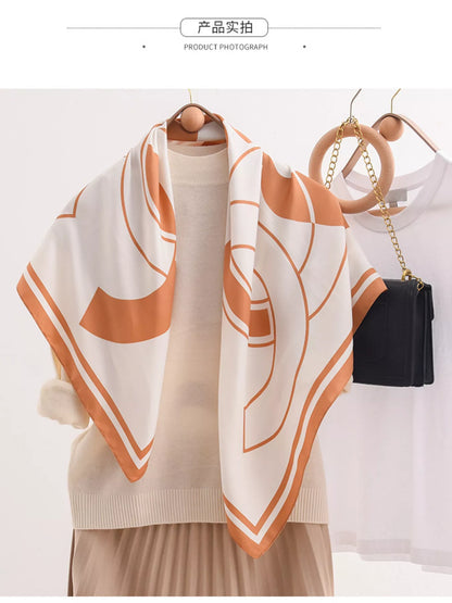 Square Flower Silk Scarf