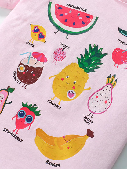 Children's Fruit Print Short Sleeve T-Shirt