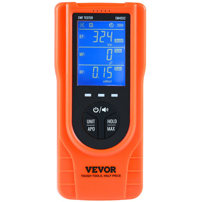 VEVOR  EMF Meter, 5Hz  3.5GHz, Handheld Rechargeable Electromagnetic Field Radiation Detector, Digital LCD EMF Tester For EF MF RF Home Inspections Outdoor Ghost Hunting Paranormal Equipment