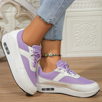 Lace Up Wedge Sneakers