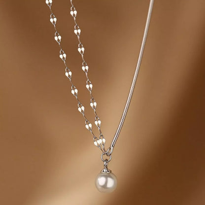 Pearl Pendant Layered Necklace