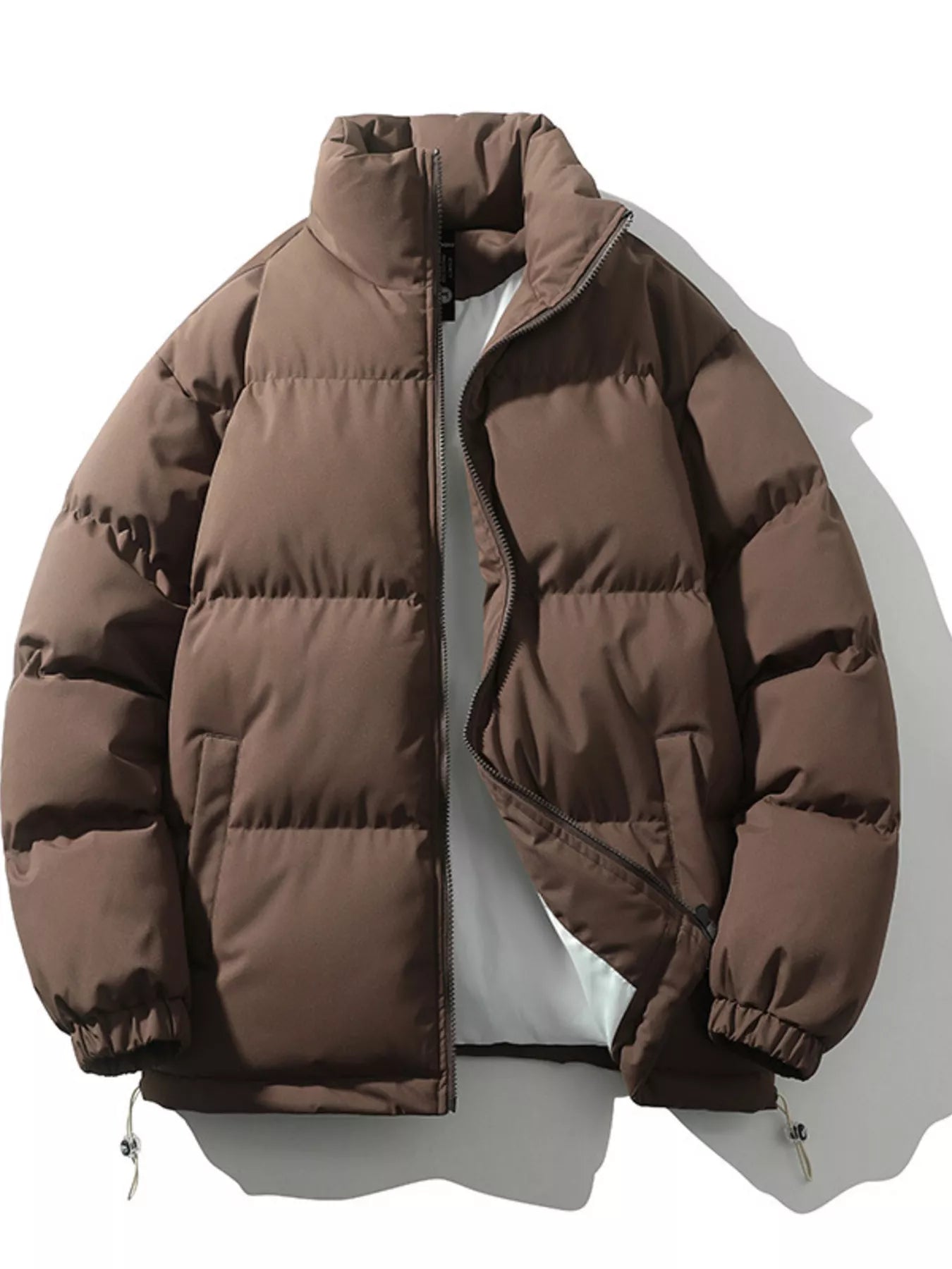 Men's Full Size Padded Zip Up Puffer Jacket Plus Size