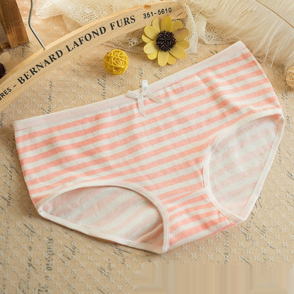 Striped Navy Style Bow Cute Women's Panties