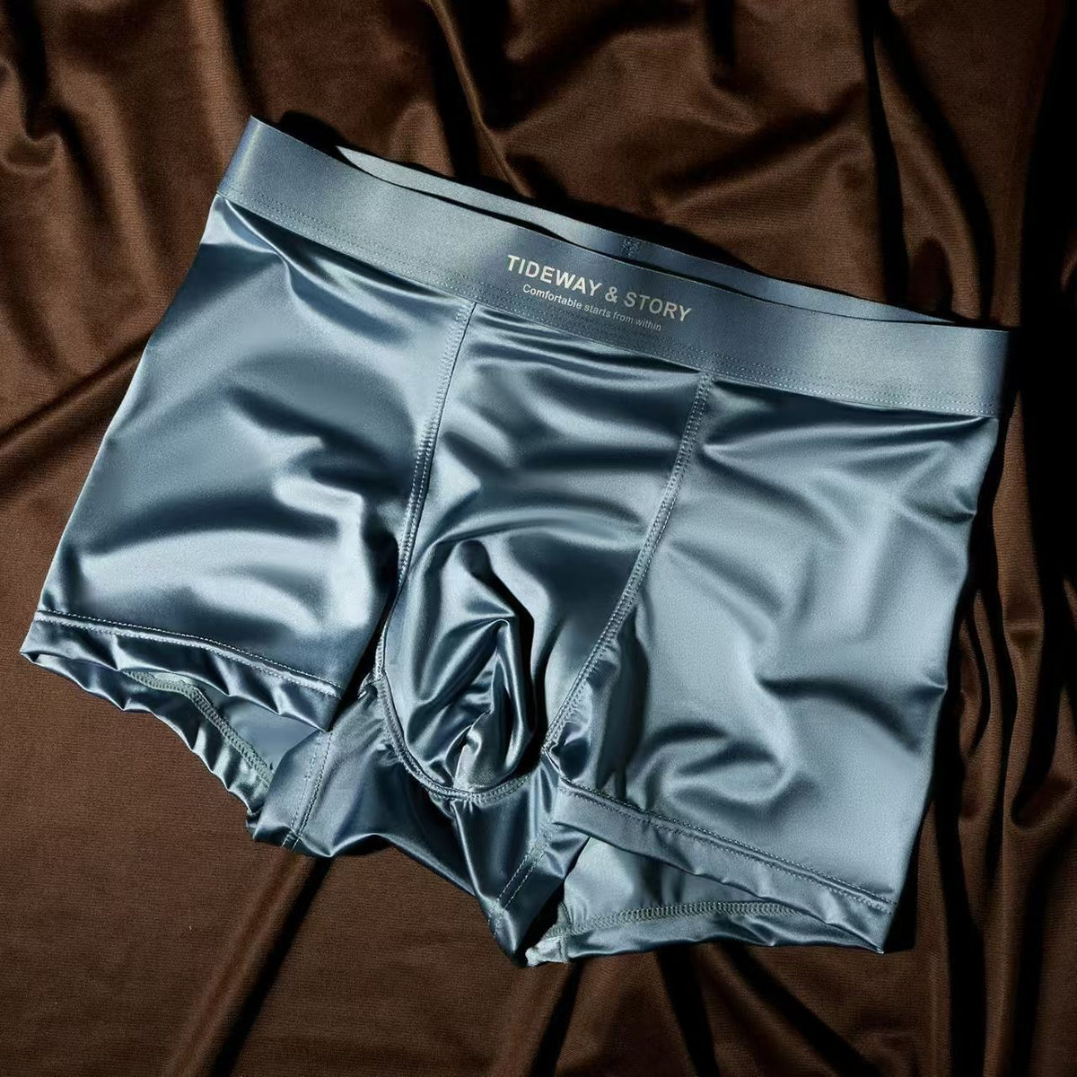 Ice Silk Mens Underwear Light Luxury Satin Boxers