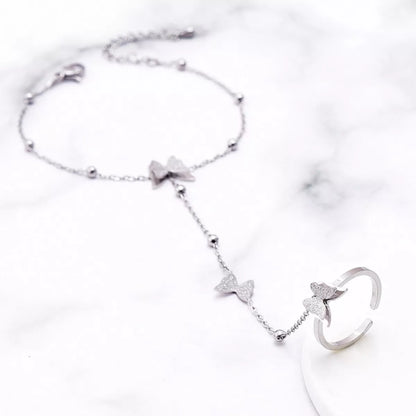 Butterfly Charm Finger Bracelet