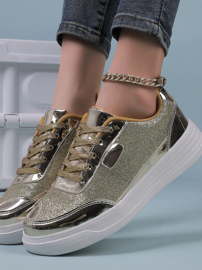 Glitter Metallic Platform Sneakers