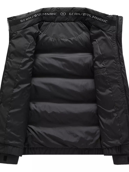 Men's Plus Size Stand Collar Puffer Jacket