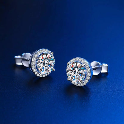 1 Carat Moissanite 925 Sterling Silver Stud Earrings
