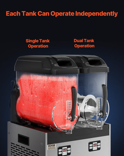 12Lx2 Tank Commercial Slushy Machine Margarita Smoothie Drink Maker