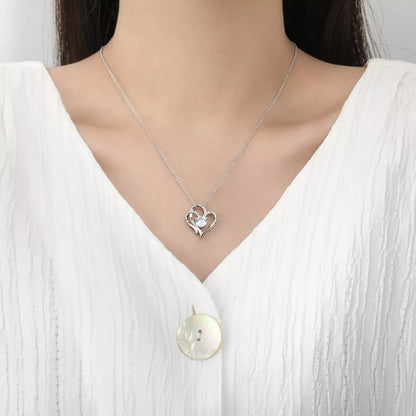 925 Sterling Silver Zircon Heart Necklace