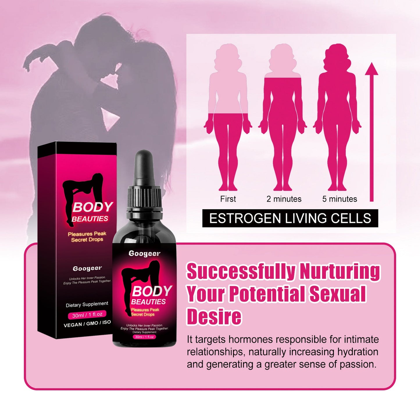 Body Beauties Pleasures Peak Secret Drops, Maca Root & Tribulus Extract Oral Support Drops For Women, Intimate Comfort & Passion Supplement, 30ml