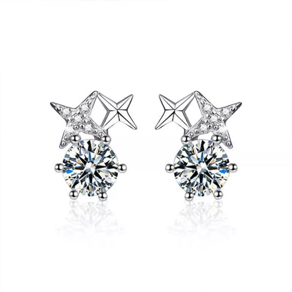 925 Sterling Silver Moissanite Stud Earrings