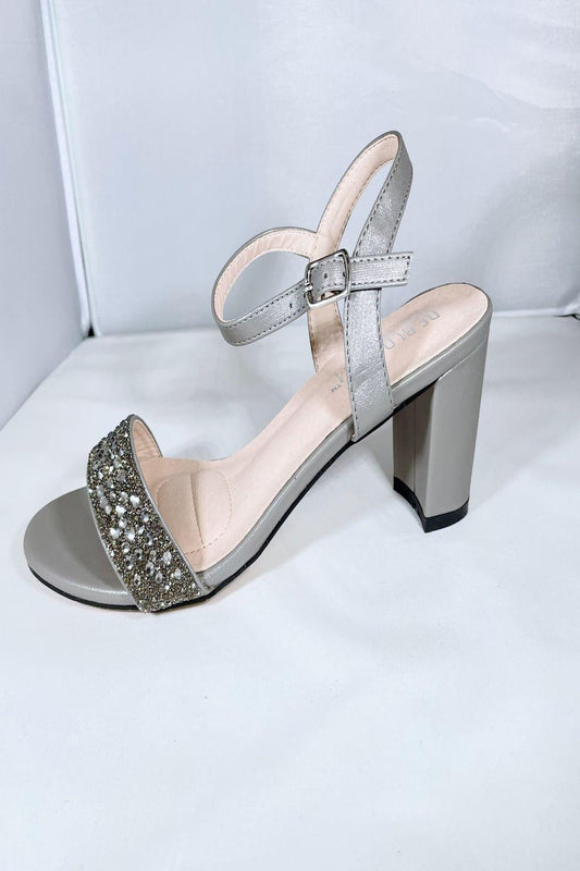 Pewter Block Heel