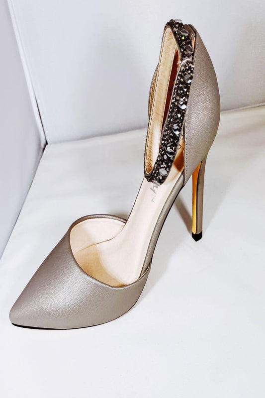 Pewter Closed-Toe Heel