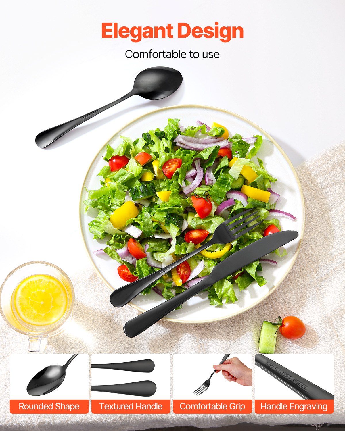30-Piece Silverware Set Stainless Steel Cutlery Flatware Utensil Kitchen For 6