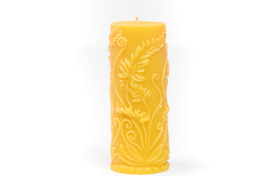 Fern Pillar Beeswax Candle