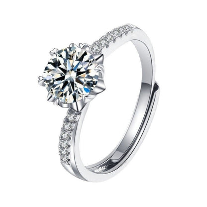 1 Carat 925 Sterling Silver Moissanite Ring