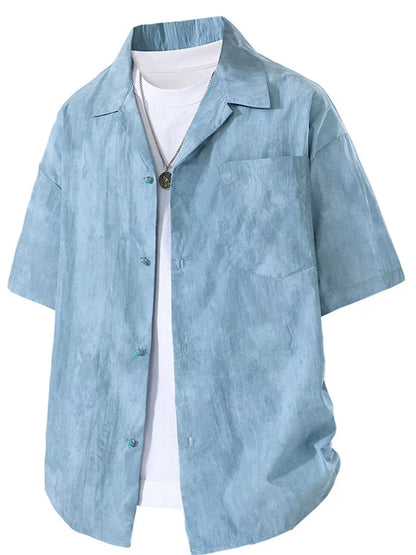 Men's Plus Size Button Up Short Sleeve Shirt
