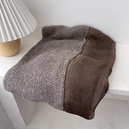 Lightweight Knitted Scarf with Dyed Edges