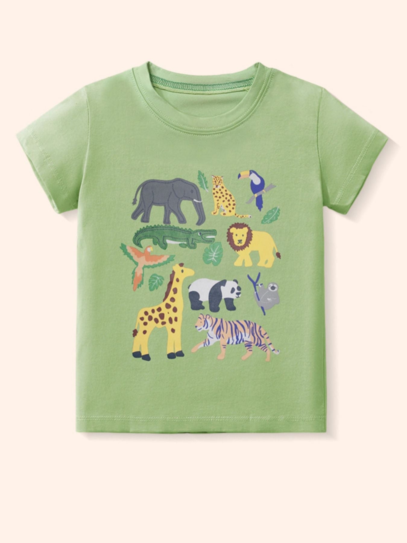 Children's Animal Graphic Crew Neck T-Shirt