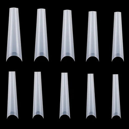 500Pcs False Nail Tips C Curve Half Cover French Nails Extra Long Fake