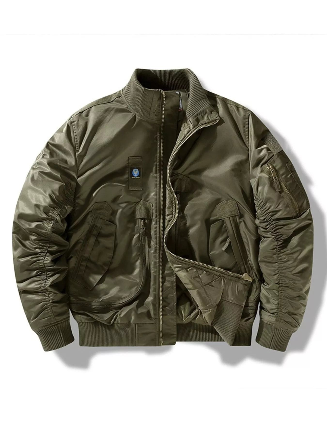 Men's Full Size Zip Up Long Sleeve Jacket Plus Size