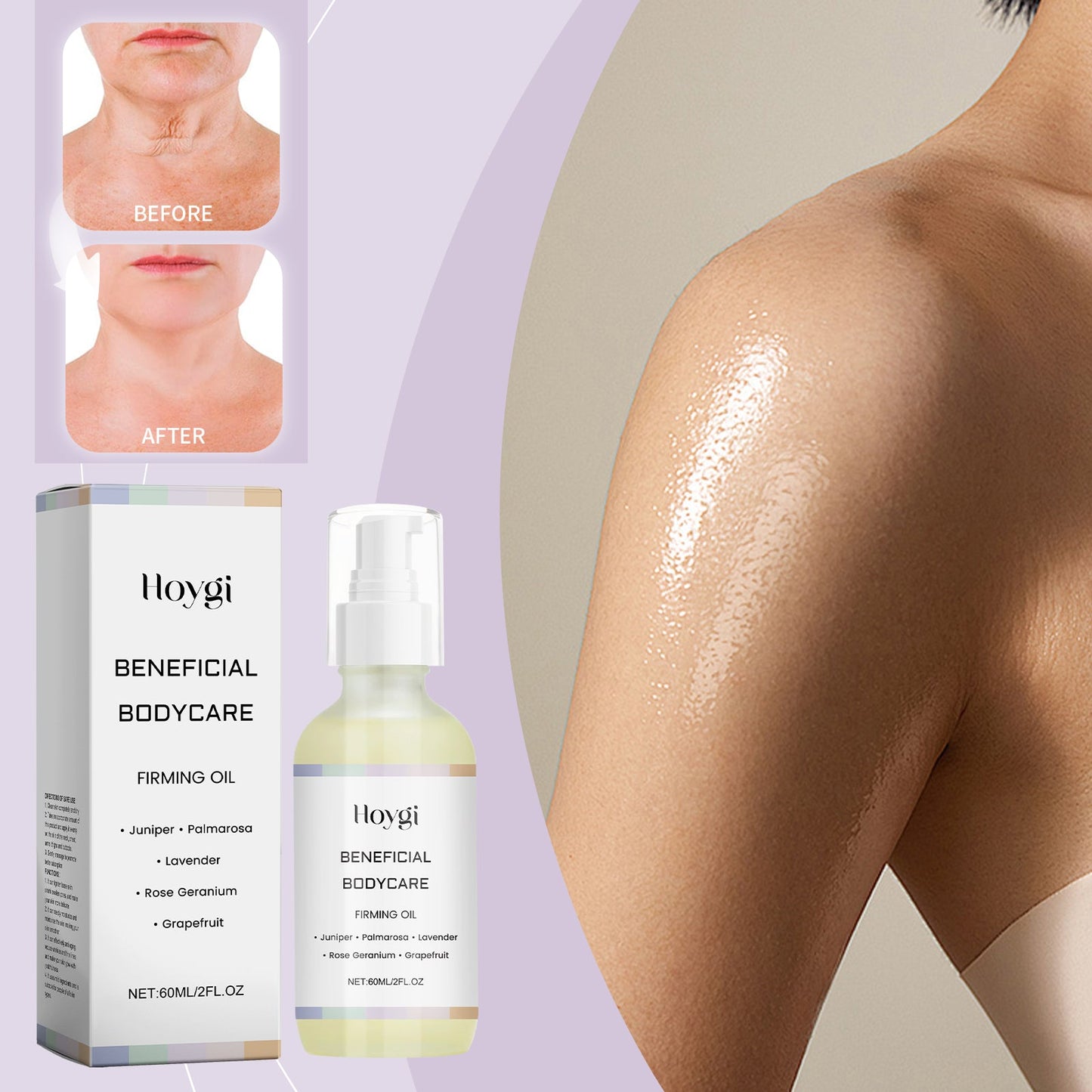 Hoygi Body Care Oil, Gentle Moisturizing, Firming And Improving Skin Elasticity Body Massage Care Essential Oil