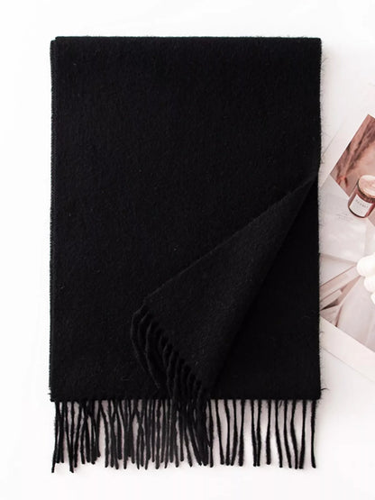 Solid Color Fringe Scarf
