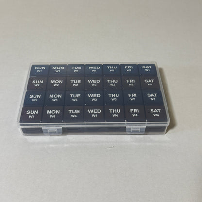 YAKLIM XL Monthly Pill Organizer - 28 Compartments, 4 Week