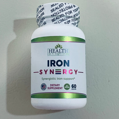 Iron Syn3rgy by Health As It Ought To Be, 60 Capsules, BB 12/2028