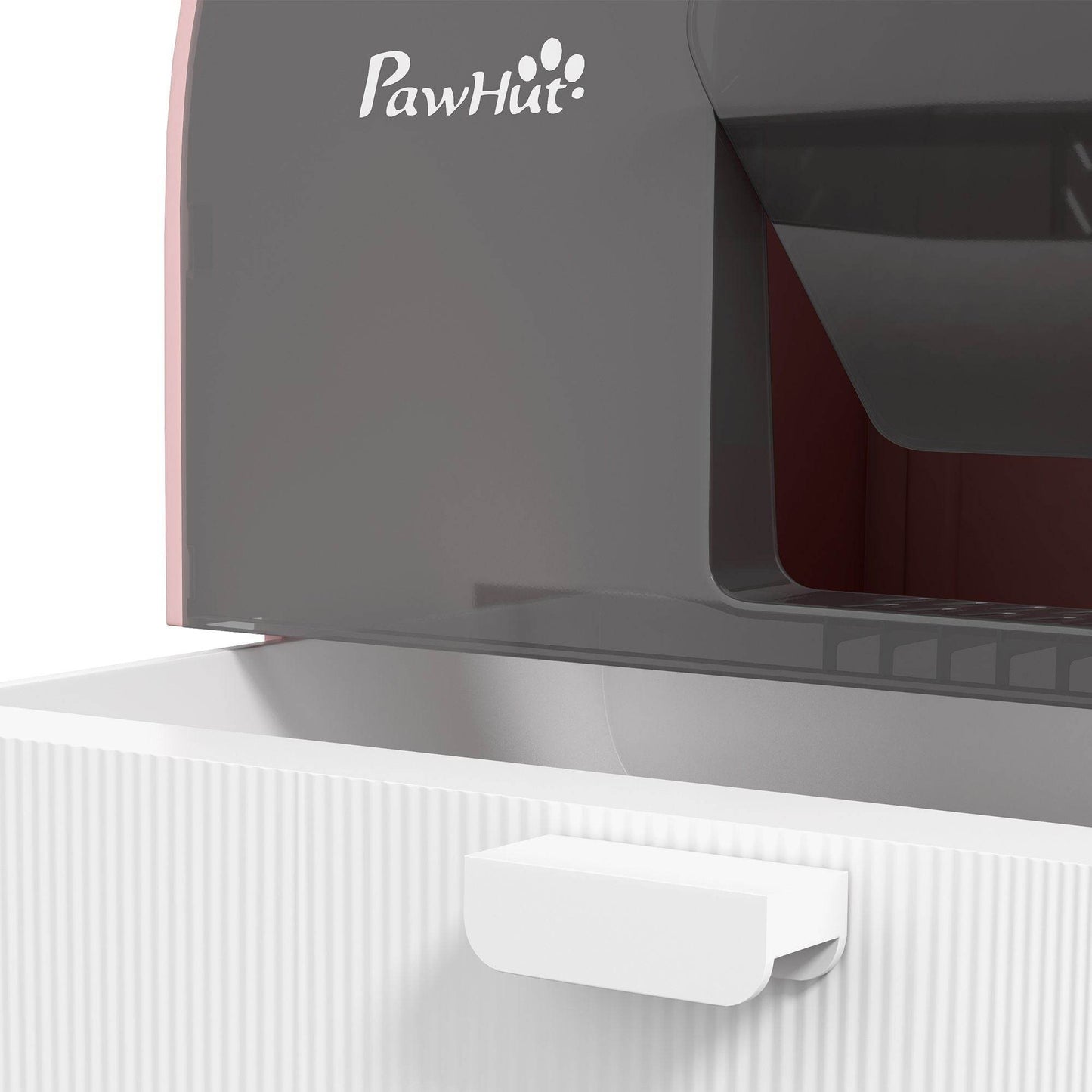 Pink Covered Cat Litter Box with Odor Filter - Complete Privacy Kit with Tray, Scoop & Mat | Compact Hooded Litter House