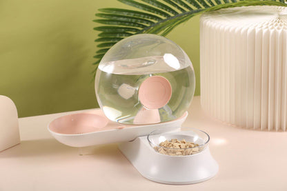 Auto-Myst Automatic Gravity Pet Water Dispenser - 2-in-1 Filtered Water & Food Bowl System with 2.8L Capacity