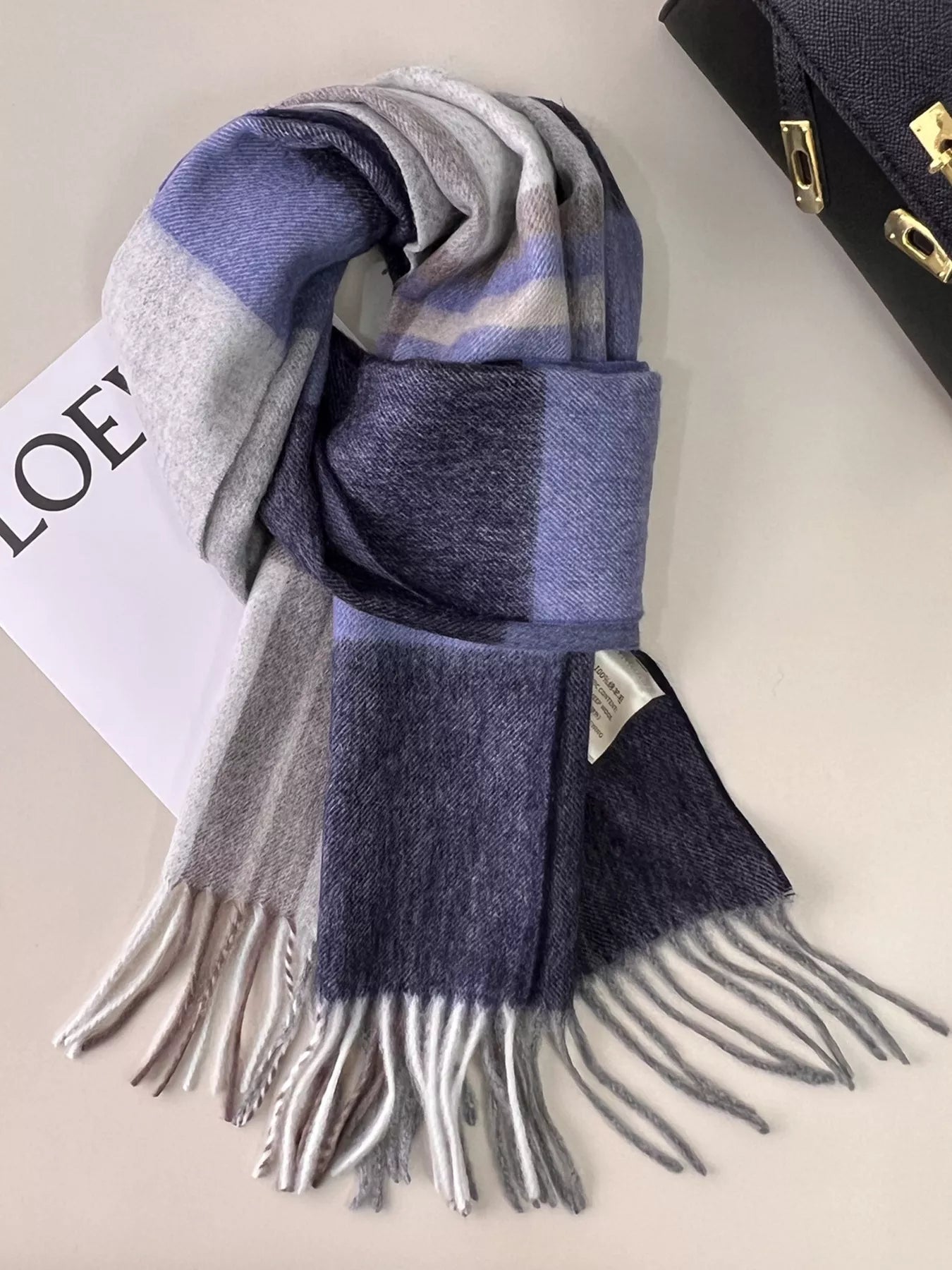 Plaid Fringe Scarf